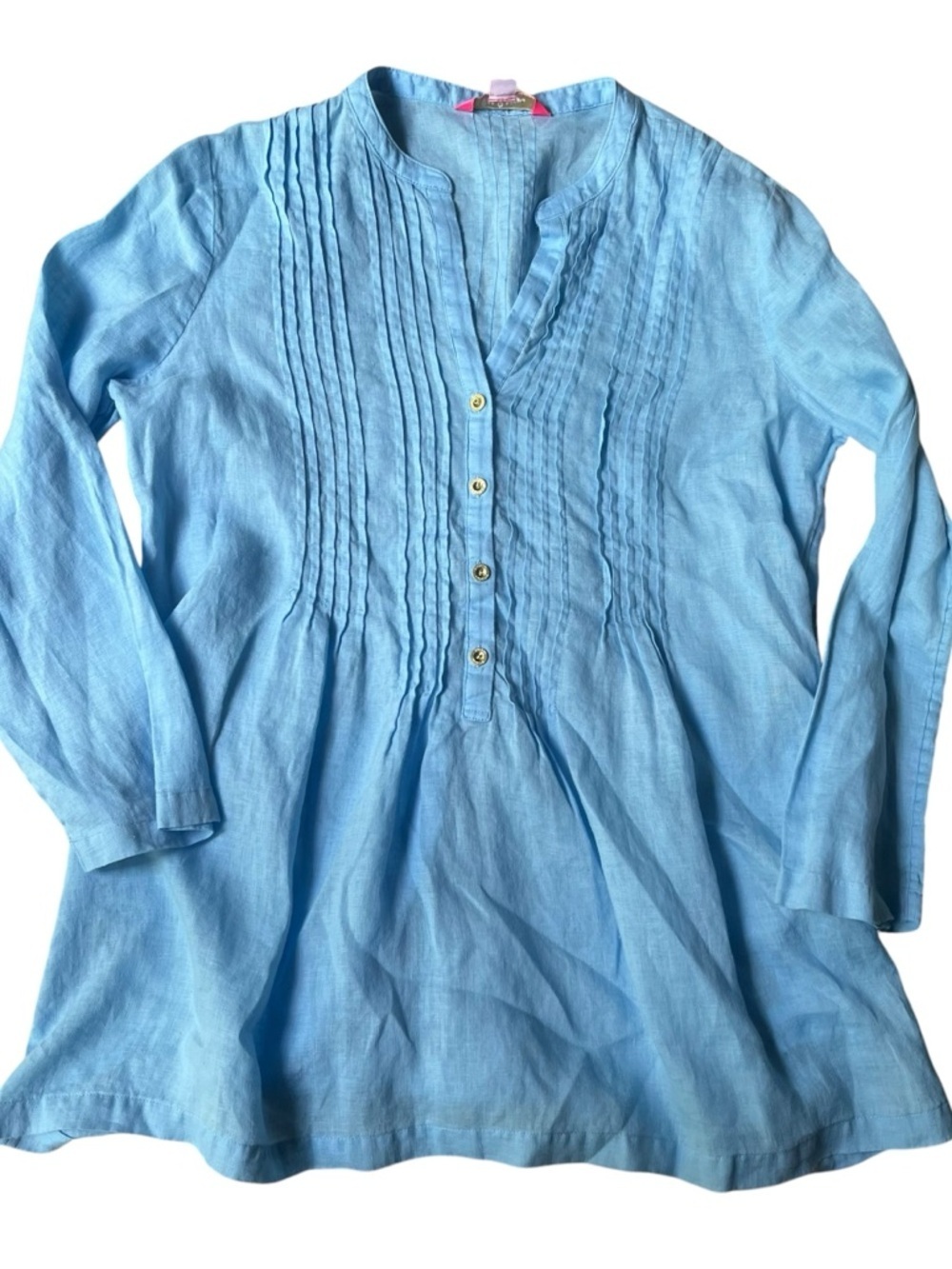 Lilly Pulitzer Light Blue Pintuck Tunic